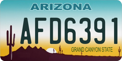 AZ license plate AFD6391