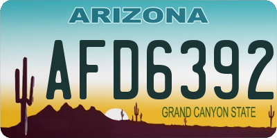 AZ license plate AFD6392