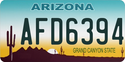 AZ license plate AFD6394