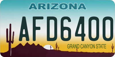 AZ license plate AFD6400