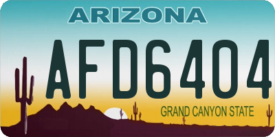 AZ license plate AFD6404