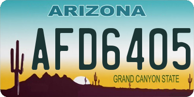 AZ license plate AFD6405