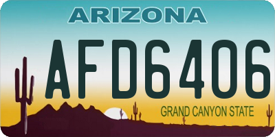 AZ license plate AFD6406