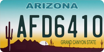 AZ license plate AFD6410