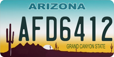 AZ license plate AFD6412