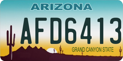 AZ license plate AFD6413