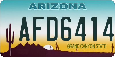 AZ license plate AFD6414