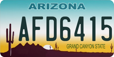 AZ license plate AFD6415