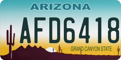 AZ license plate AFD6418