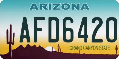 AZ license plate AFD6420