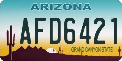 AZ license plate AFD6421