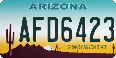 AZ license plate AFD6423