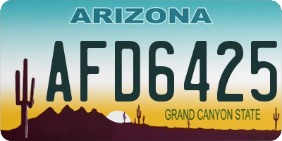 AZ license plate AFD6425
