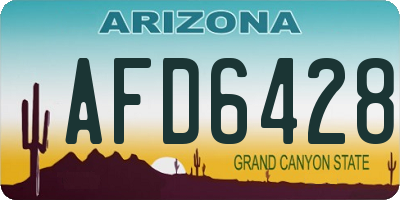 AZ license plate AFD6428
