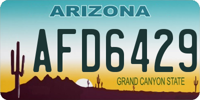 AZ license plate AFD6429