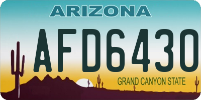 AZ license plate AFD6430