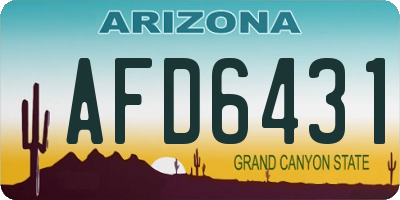 AZ license plate AFD6431