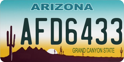 AZ license plate AFD6433