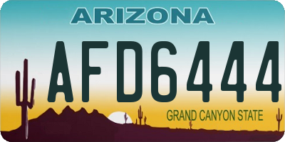 AZ license plate AFD6444