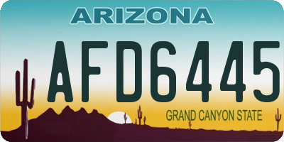 AZ license plate AFD6445