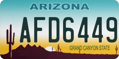 AZ license plate AFD6449