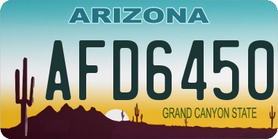 AZ license plate AFD6450