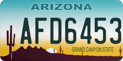 AZ license plate AFD6453
