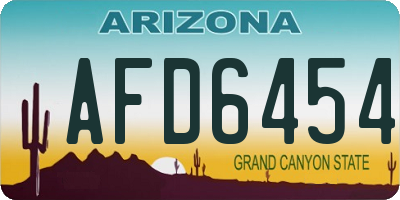AZ license plate AFD6454