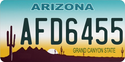 AZ license plate AFD6455