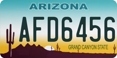 AZ license plate AFD6456