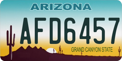AZ license plate AFD6457