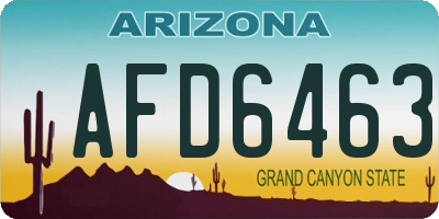 AZ license plate AFD6463