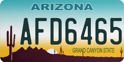 AZ license plate AFD6465