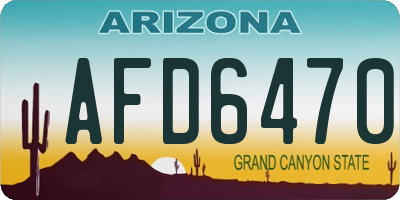 AZ license plate AFD6470