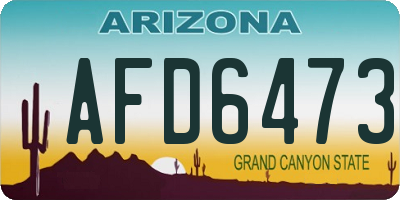 AZ license plate AFD6473