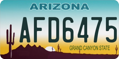 AZ license plate AFD6475