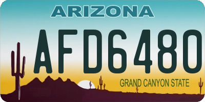 AZ license plate AFD6480