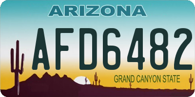 AZ license plate AFD6482