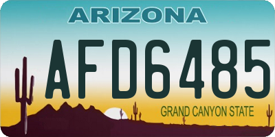 AZ license plate AFD6485