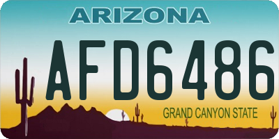AZ license plate AFD6486