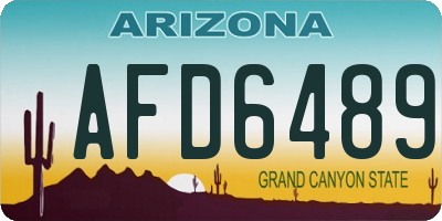 AZ license plate AFD6489