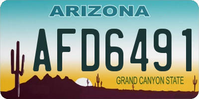 AZ license plate AFD6491