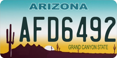 AZ license plate AFD6492