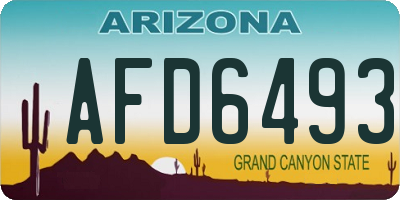 AZ license plate AFD6493
