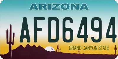 AZ license plate AFD6494