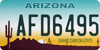 AZ license plate AFD6495