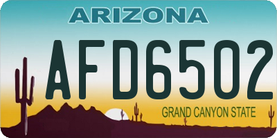 AZ license plate AFD6502