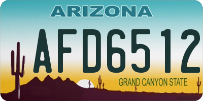 AZ license plate AFD6512
