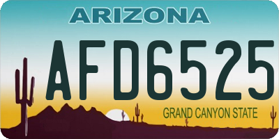 AZ license plate AFD6525