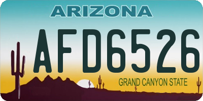 AZ license plate AFD6526